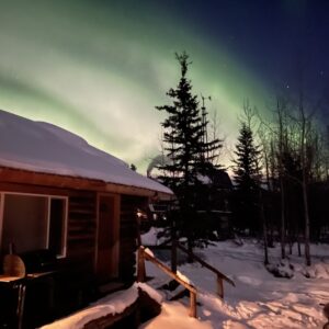 Northern Lights Cabin Glass (Landscape)