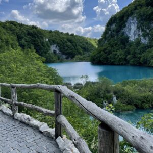 Plitvice Lake Path Glass (Portrait)